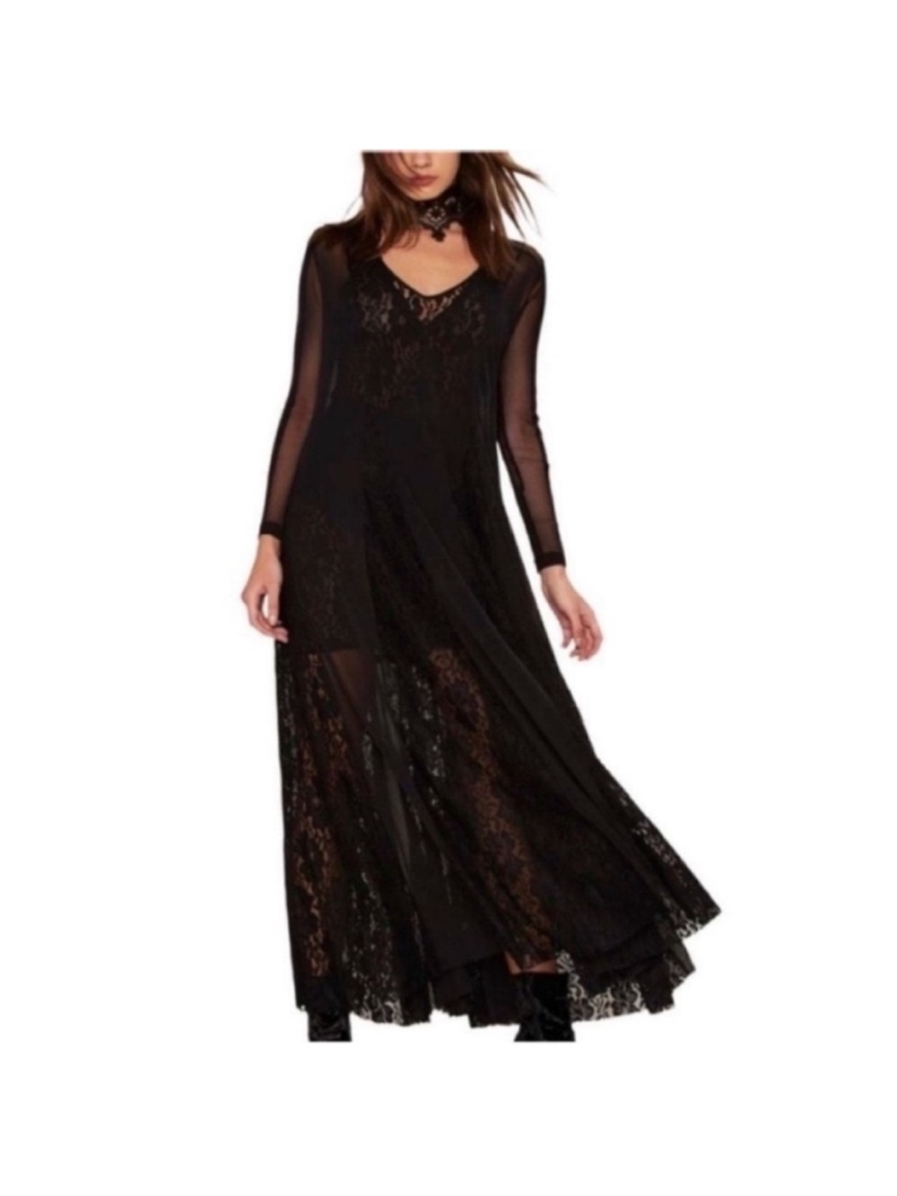 HAH Mama C Whit Slip Maxi Dress Black Size S